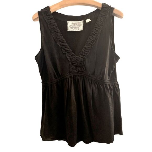 Deletta by Anthro Amalia V Neck Peplum Tank Top - Picture 1 of 2